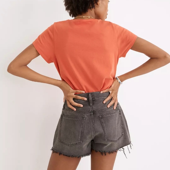 MADEWELL Grey Relaxed Denim Shorts in Bienville Wash 31 - Picture 10 of 13